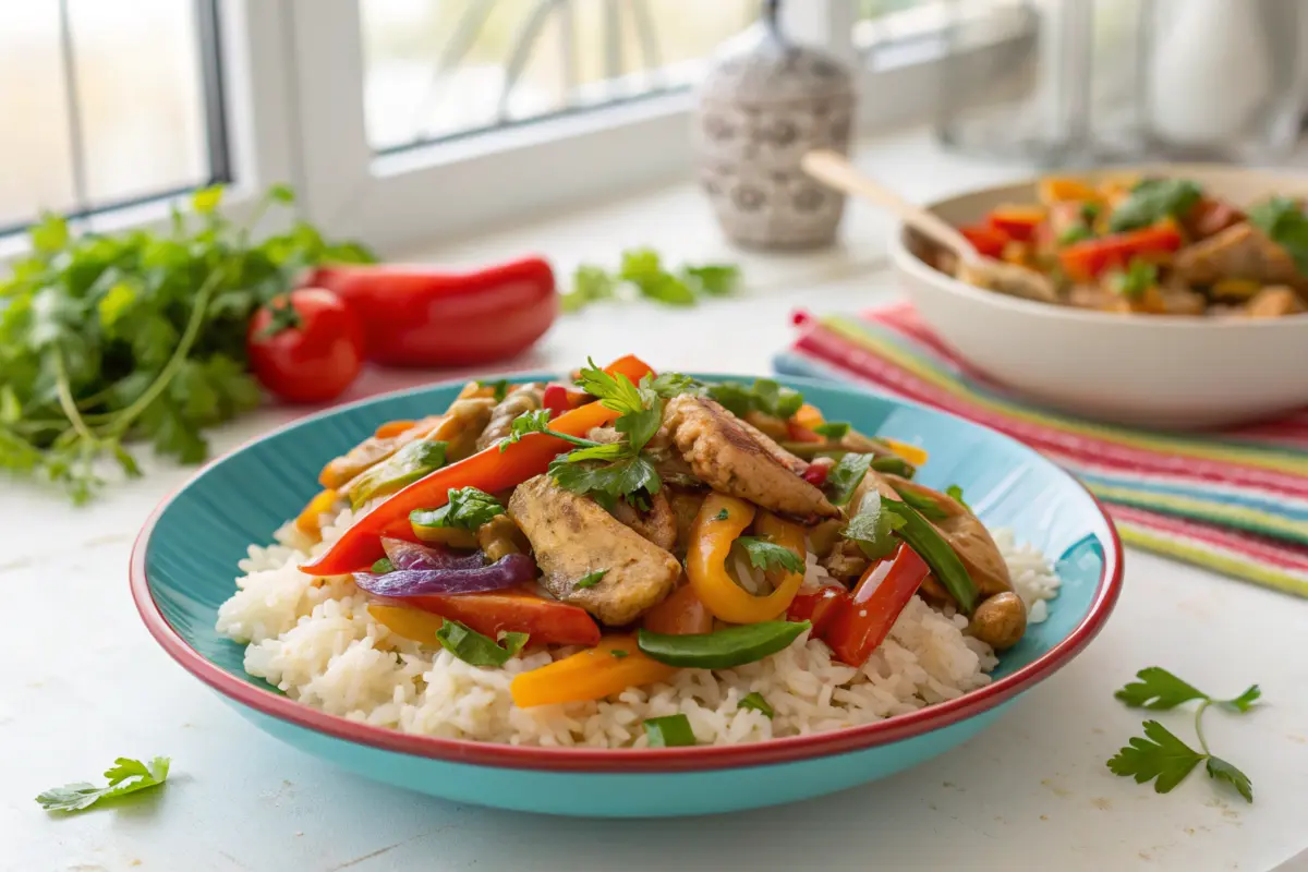 Gluten-free chicken meals including grilled chicken and chicken stir-fry.